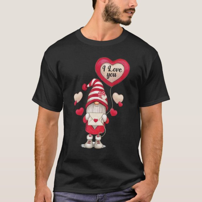 Camiseta Te Amo Gnome Día de San Valentín Cute V Day Pajama (Anverso)