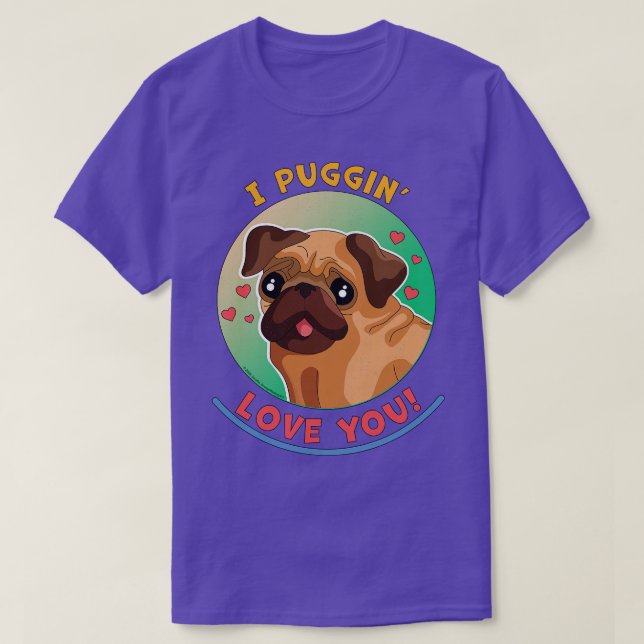 Camiseta Te Amo Gracioso Perro Pug (Diseño del anverso)