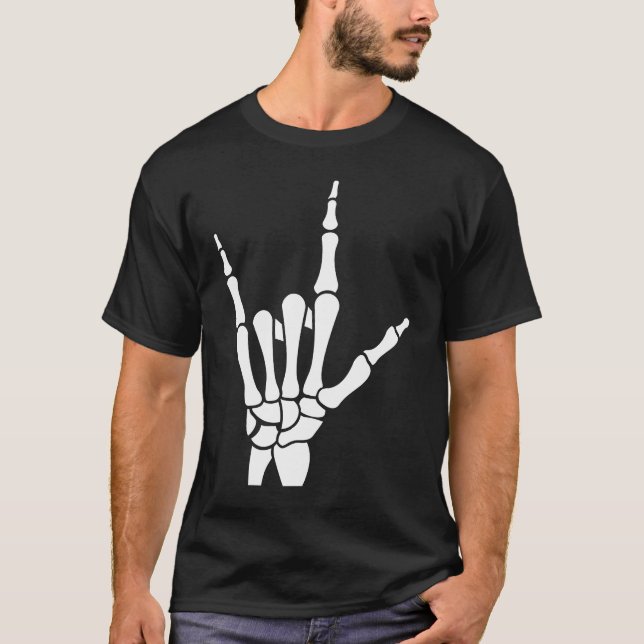 Camiseta Te amo la mano del esqueleto (Anverso)