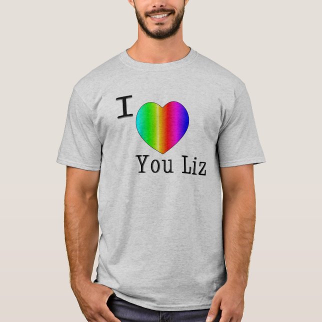 Camiseta Te amo Liz-Arco iris (Anverso)