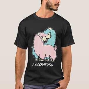 Camiseta TE AMO LLAMAR A Besar A La Pareja De Alpaca Valent
