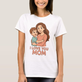 Camiseta Te amo, mamá, linda madre e hijo Personalizado