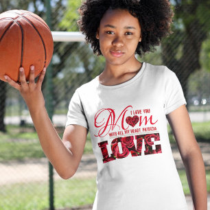 Camiseta Te Amo Mamá Nombra A Los Niños Florales Modernos D