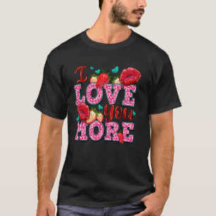 Camiseta Te Amo Más Con Labios y San Valentín de Fresa