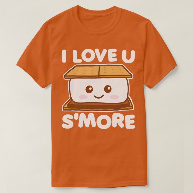 Camiseta Te Amo Más Gracioso Camping Smore Pun Oscuro (Diseño del anverso)