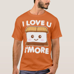 Camiseta Te Amo Más Gracioso Camping Smore Pun Oscuro