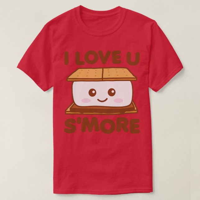 Camiseta Te Amo Más Gracioso Camping Smore Pun Oscuro 1 (Diseño del anverso)