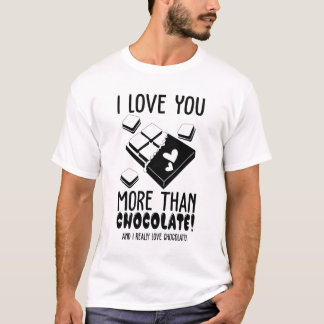 Camiseta Te Amo Más Que El Chocolate Blanco Y Negro