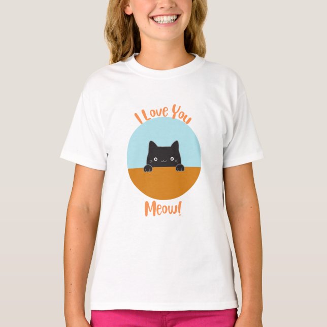 Camiseta ¡Te amo, miau! (Anverso)