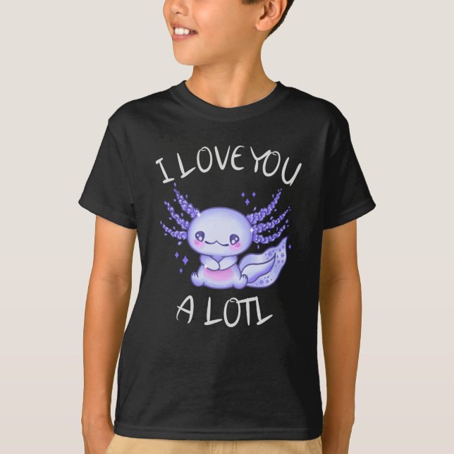 Camiseta Te amo mucho Axolotl enamorado (Anverso)