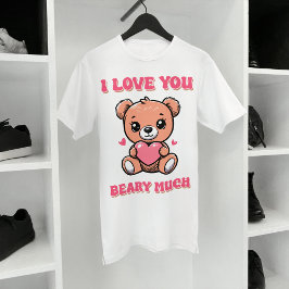 Camiseta Te Amo Mucho, Oso Cuto Con Corazón