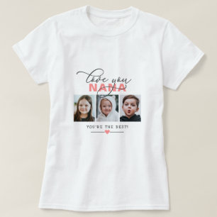 Camiseta Te Amo Nana/Otro 3 Foto Texto Personalizado T-