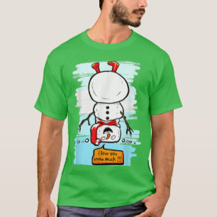 Camiseta Te amo Nieve mucho Hombre de Nieve