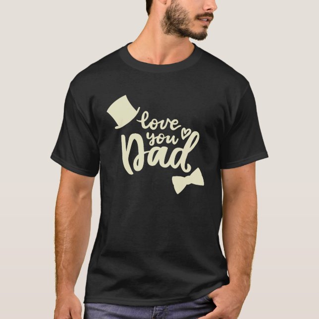 Camiseta te amo, papá, blanco y negro (Anverso)