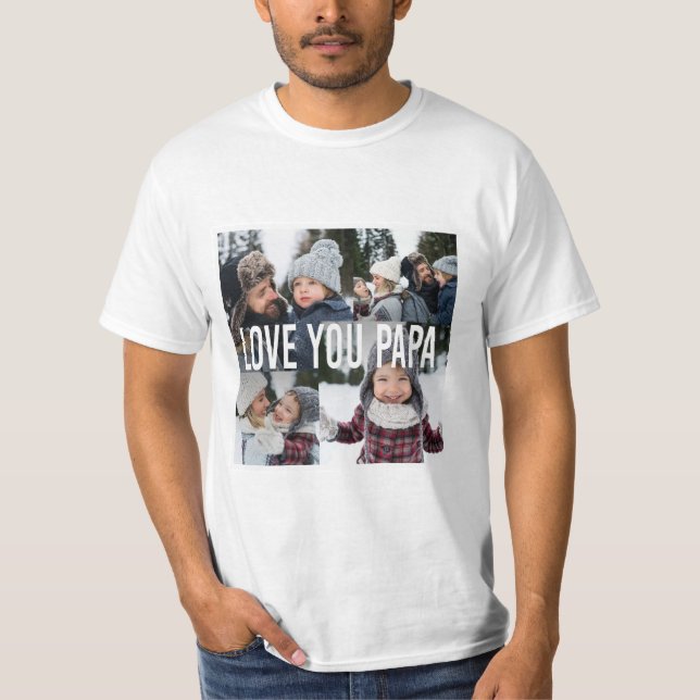 Camiseta Te amo, papá Collage de fotos (Anverso)