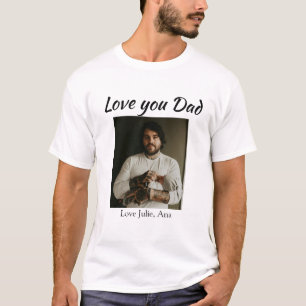 Camiseta te amo papá día del padre añadir foto nombre simpl