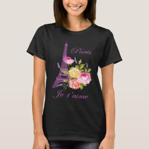 Camiseta Te amo París Francia Ciudad del Amor Torre Eiffel