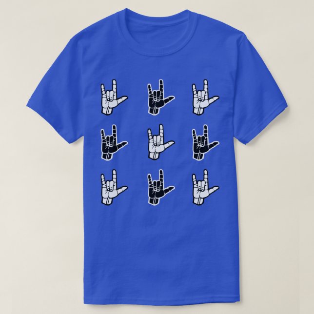 Camiseta TE AMO Rótulos de mano de lenguaje Rótulo negro y  (Diseño del anverso)
