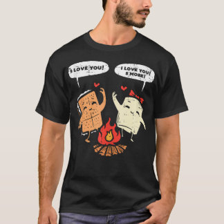 Camiseta Te Amo Smore Divertido Camping Pareja Campista Hom