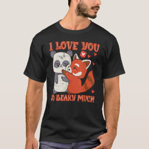 Camiseta Te Amo Tanto Antes Que Mucha Pareja De Panda Rojo
