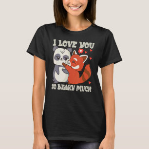 Camiseta Te Amo Tanto Antes Que Mucha Pareja De Panda Rojo 