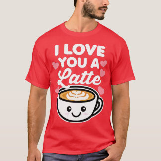 Camiseta Te amo un café latte El día de San Valentín W