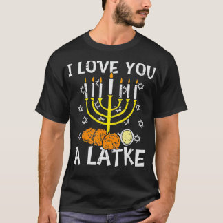 Camiseta Te Amo Un Latke Menorah Judío Hanukkah Chanuka