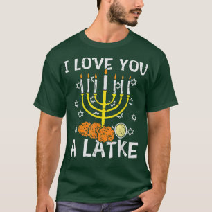 Camiseta Te Amo Un Latke Menorah Judío Hanukkah Chanuka