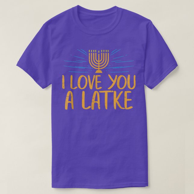 Camiseta Te Amo Un Pun Judío Latke Funny Hanukkah Chanu (Diseño del anverso)