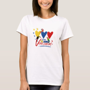 Camiseta Te Amo Venezuela – Diseño Colorido con Corazones