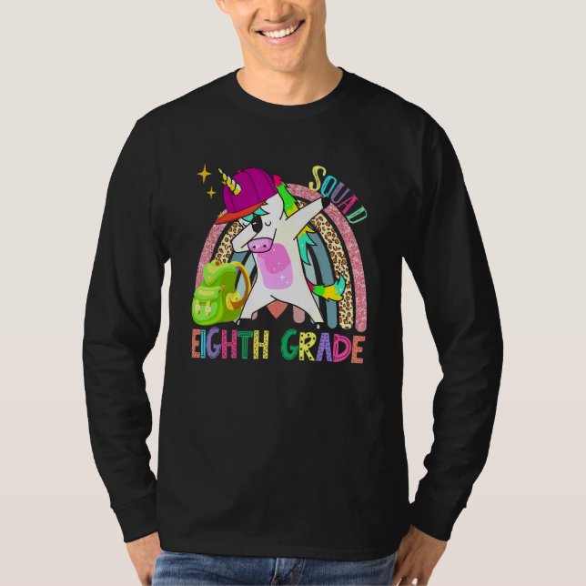 Camiseta Té arcoiris de octavo grado de Unicornio de Dabbin (Anverso)