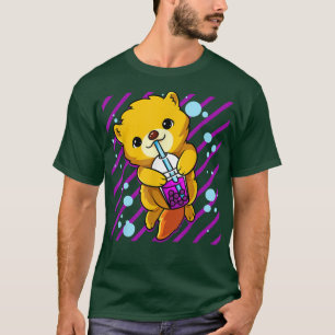 Camiseta Té Boba Bubble Cute Kawaii Otter Para Pearl Te