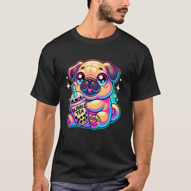 Camiseta Té Boba Bubble Tea Pug (Anverso)
