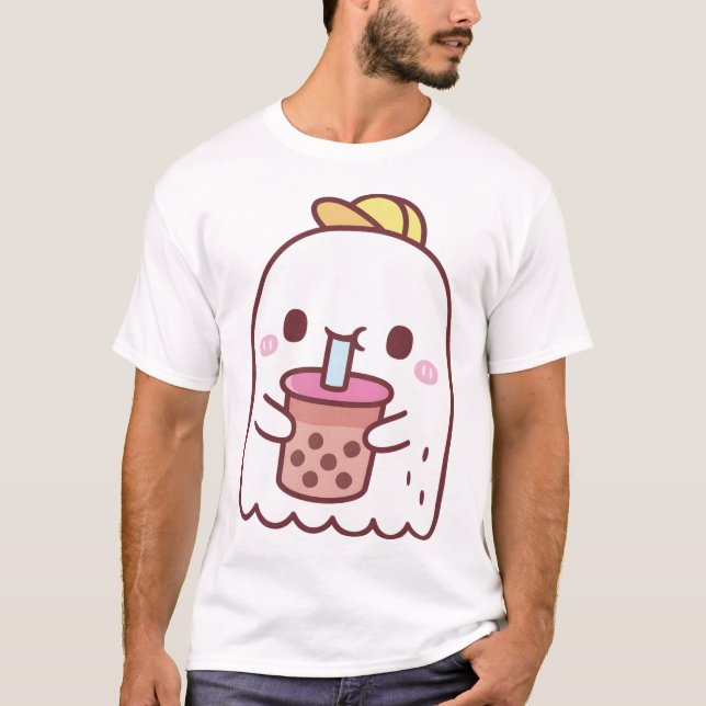Camiseta Té Boba de Beber Fantasma (Anverso)