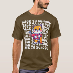 Camiseta Té Boba De Vuelta A La Escuela Shiba Inu Feliz Pri