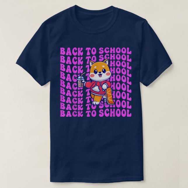 Camiseta Té Boba lindo de vuelta a la escuela Feliz primer  (Diseño del anverso)