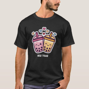 Camiseta Té Boba Lindo Mejores Amistad Kawaii Rosa Amarillo