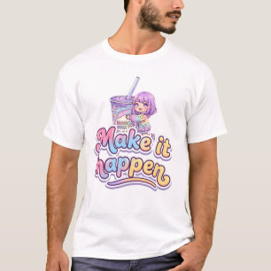 Camiseta Té Boba Mágico Chibi Girl - "Haz que suceda" 