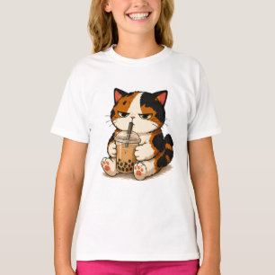 Camiseta Té Burbuja de Gato Calico Gruñón 