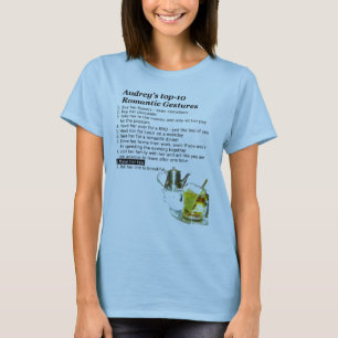 Camiseta Té-Camisa romántica del gesto