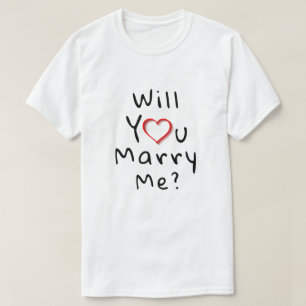Camiseta ¿Te casarás conmigo? Corazón rojizo