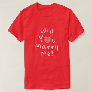 Camiseta ¿Te casarás conmigo? Corazón rojizo