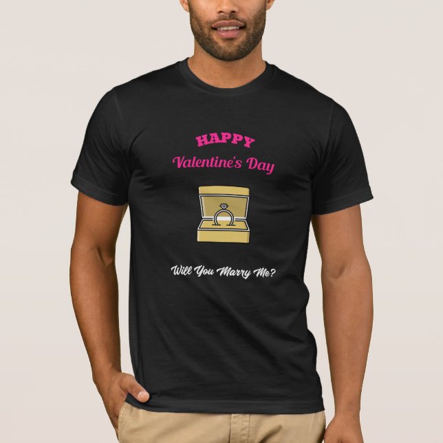 Camiseta ¿Te Casarás Conmigo? Día de San Valentín (Anverso)