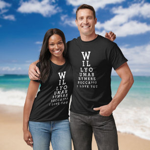 Camiseta ¿Te casarás conmigo Gráfico de óptico personalizad