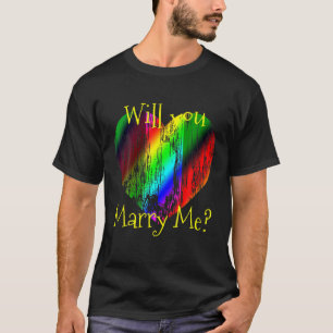 Camiseta ¿Te Casarás conmigo LGBTQ Heart Gay Marriage Gay L
