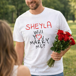 Camiseta ¿Te casas conmigo Nombre Corazón Romántico Rojo