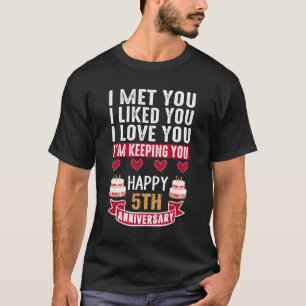 Camiseta Te conocí, 5° Aniversario Boda para las parejas