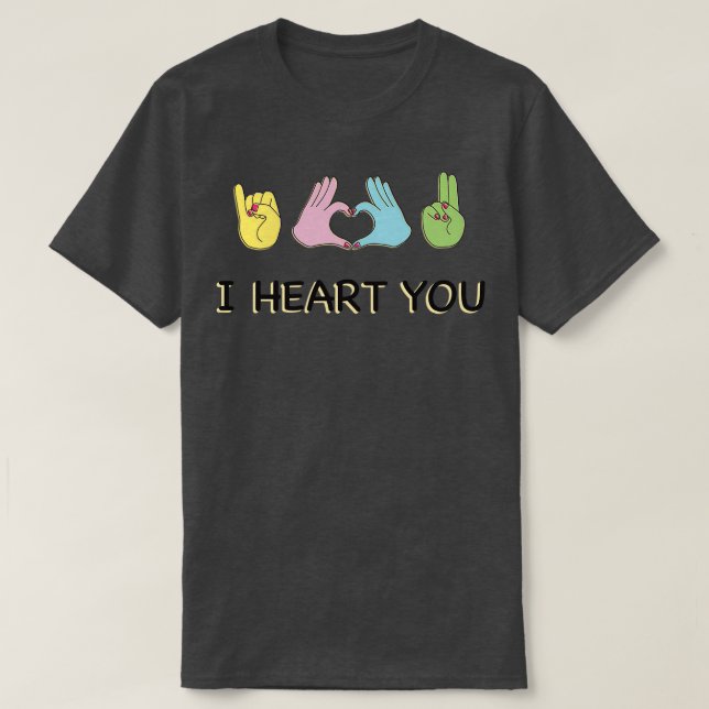 CAMISETA TE CORAZCO EN LENGUA DE RÓTULO (Diseño del anverso)