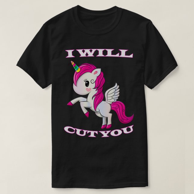 Camiseta Te Cortaré Unicorn (Diseño del anverso)