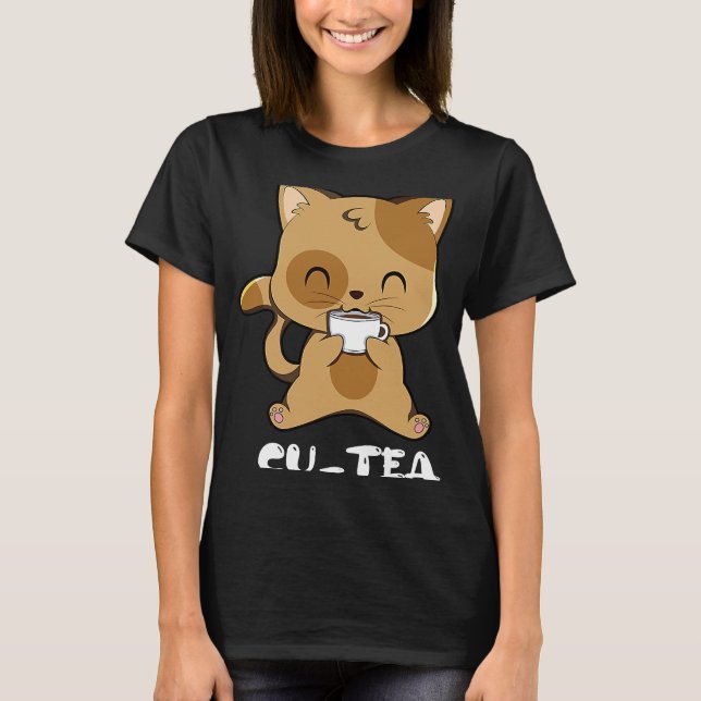 Camiseta Té de bebida para gato (Anverso)